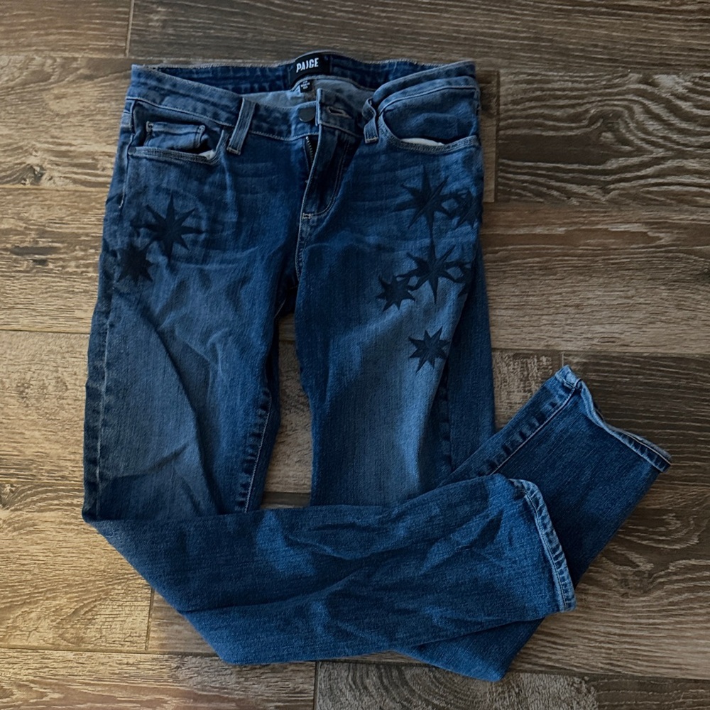 Paige denim skinny embroidered star jeans 26